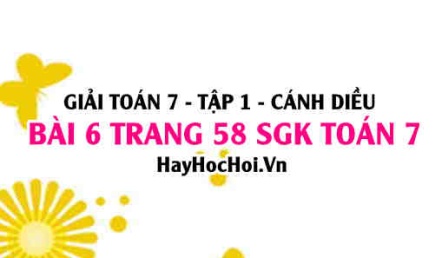 Giải bài 6 trang 58 Toán 7 Tập 1 SGK Cánh Diều